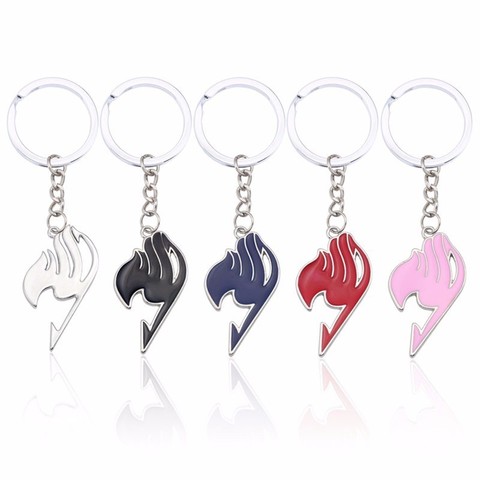 Fashion Anime Keychain Jewelry Fairy Tail Pendant Key Ring 5 Colors Charms Acrylic Wizard Dancing Llaveros Porte Clef Gift ► Photo 1/6