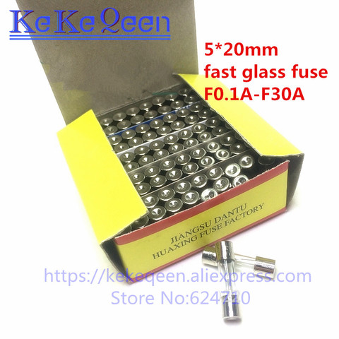 10PCS 250V 0.1A 0.2A 0.3A 0.5A 1.25A 1.5A 3.15A 6.3A 1A 2A 3A 4A 5*20 5X20 5MM*20MM 5*20mm 6*30MM 6X30 6*30 Fast Blow Glass Fuse ► Photo 1/6