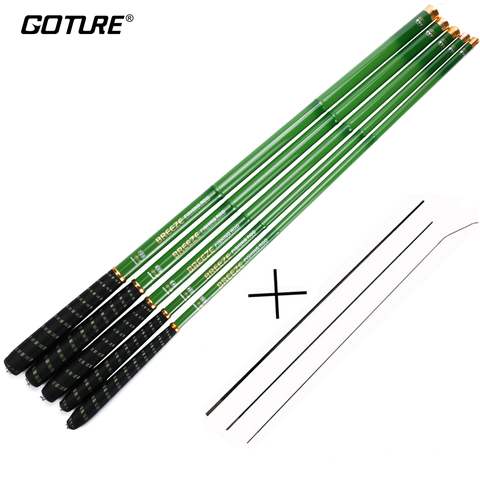 Goture Carbon Fiber Telescopic Fishing Rods Ultra-light Taiwan Stream Pole 3.6-7.2M Carp Rods with Spare Three Sections olta ► Photo 1/6