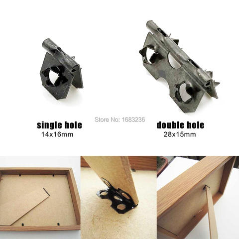 100pcs Fix Picture Photo Art Work Frame Back Board Backboard Support Stand Leg Feet Barbed Hinge single double hole Fitting ► Photo 1/4