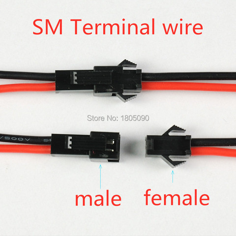 10Pairs 10cm Long JST SM Connector terminal wire 2Pin Plug Male to Female splice Wire Connectors red and black wire ► Photo 1/3