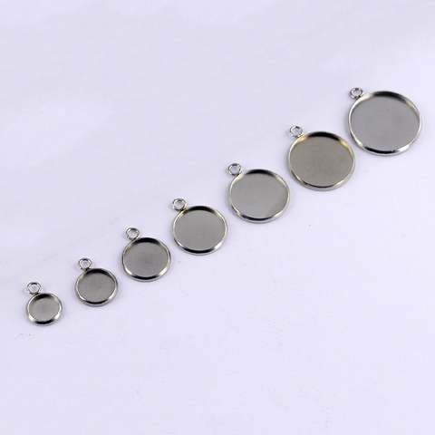 Round Stainless Steel Pendant Cabochon Setting Bezel Jewelry Making Component Base 6mm 8mm 10mm 12mm 14mm 16mm 18mm 20mm 25mm ► Photo 1/6