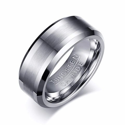 8MM Classic Look Tungsten Carbide Matte Men's Ring in Tone Wedding Band Comfort fit Anel Aneis Male Jewelry ► Photo 1/6