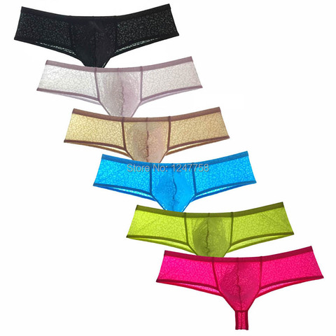 Men Semi See-through Underwear Male Comfy Pouch Boxer Bokserki Brazilian Bikini Trunks Sexy Shorts ► Photo 1/6