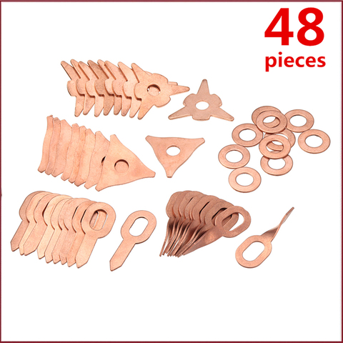 48Pcs stud welding kit accessories straight twisted dent pulling rings hook washer round star pad uni spotter starter kit ► Photo 1/6