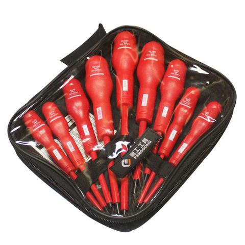 9 Pcs/set High Voltage 1000V Slotted Phillips Insulated Magnetic Screwdriver Set Electrician Dedicated Hand Tools ► Photo 1/5