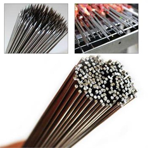 JX-LCLYL 50pcs Stainless Steel Barbecue Sticks Skewer BBQ Meat Kebab Kabob Needle 35cm ► Photo 1/5