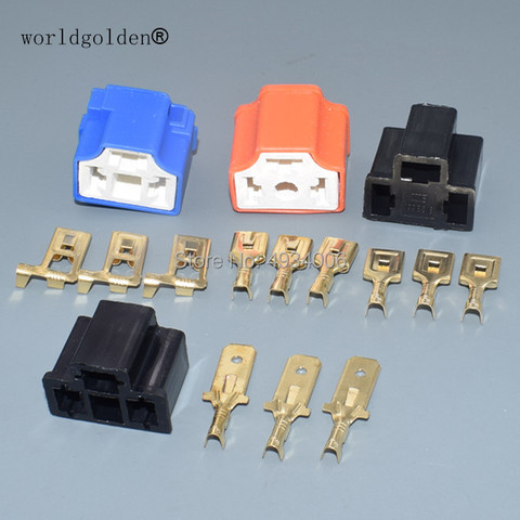 Worldgolden Excellent heat corrosion resistance right&bend ceramic plastic type H4 bulb connector 3Pin 7.8mm female male H4 ► Photo 1/5