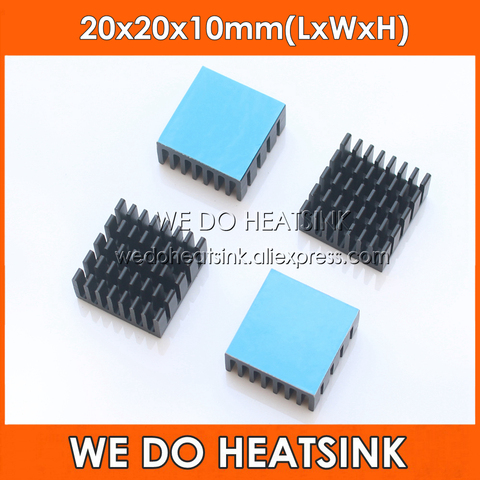 WE DO HEATSINK 20x20x10mm Black Anodized Aluminum CPU / IC Cooling Cooler Heatsink With Thermal Pad ► Photo 1/6