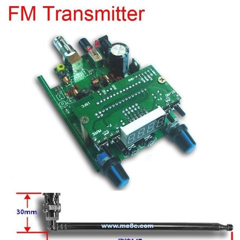 FM Transmitter 88MHZ-108 MHZ 0.5W BH1415F FM Radio receiver PLL stereo audio Digital display frequency dc 12v + Q9 Antenna ► Photo 1/1