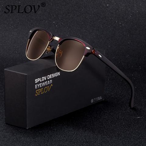 SPLOV Semi Rimless Polarized Sunglasses Men Women Vintage Metal Sun Glasses Classic Half Frame Driving Eyewear Oculos De Sol ► Photo 1/6