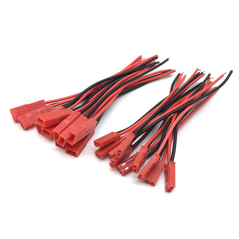 10pairs/lot 2*100mm 150mm 2PIN JST Connector Plug Cable 2*10cm 15cm Male+Female for RC Battery Connector Terminals ► Photo 1/6