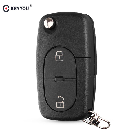 KEYYOU For Audi A2 A3 A4 A6 Old Models CR1620/CR1616 2 Button Flip Folding Remote Key Case Shell ► Photo 1/6