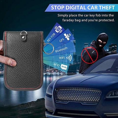 Car Key Bag Car Fob Signal Blocker Faraday Bag Signal Blocking Bag Shielding Pouch Anti-thief Wallet Case For Privacy Protection ► Photo 1/6