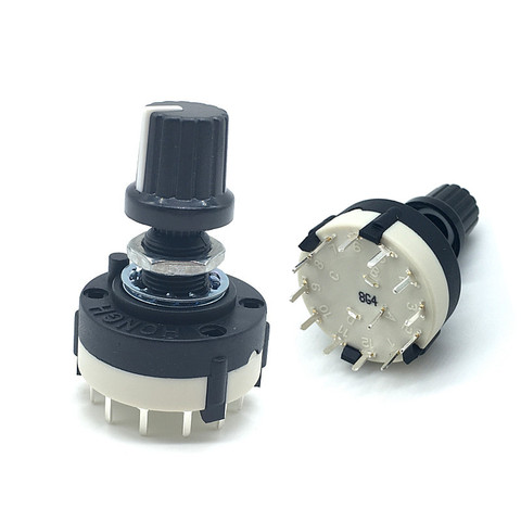 5pcs RS26 1 Pole 12 Position  Selectable Band Rotary Channel Selector Switch Handle length 20MM with knob ► Photo 1/6