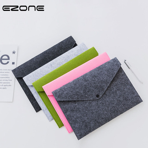 EZONE 1PC A4 High-Grade Felt Folder Veiled Button Design Large Capacity Envelope Document Bag Office File Organizer Bag 24*34cm ► Photo 1/6