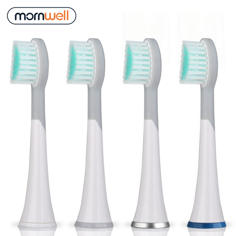 Mornwell 4pcs White Rubberied Replacement Toothbrush Heads with Caps for Mornwell D01/D02 Electric Toothbrush ► Photo 1/6