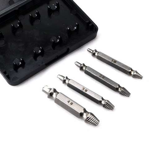 4pcs/set Damaged Screw Extractor Drill Bits Guide Set Broken Speed Out Easy out Bolt Stud Stripped Screw Remover Tool ► Photo 1/6