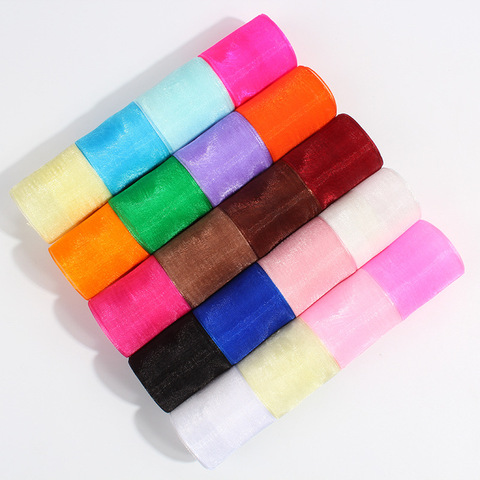 10 meters/roll Organza Ribbon Wholesale Gift Wrapping Decoration Christmas Silk Ribbons Lace Fabric 6/10/15/20/25/40/50mm Nylon ► Photo 1/6