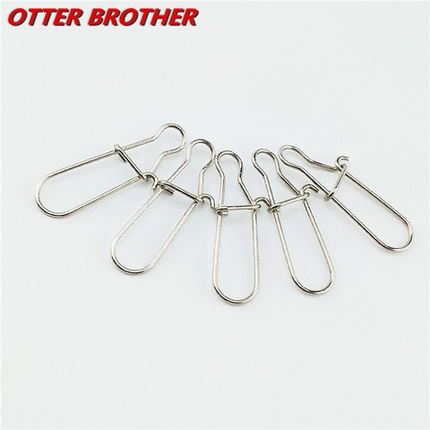 Stainless Steel Hook Fast Clip Lock Snap Swivel Solid Rings 30pcs 0# 1# 2# 3# 4# 5# 6# 7# 8#Safety Snaps Fishing Hooks Connector ► Photo 1/6