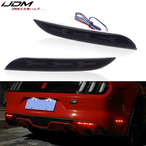 iJDM 3D Optic Style LED Bumper Reflector Lights Fog Lights For 2015-17 Ford Mustang Sequential Turn Signals Bumper Fog Lights ► Photo 1/6