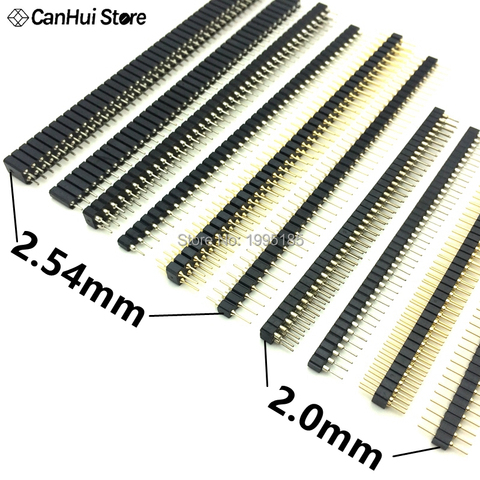 5pcs 2.0mm/2.54mm Female/Male Round Needle/Hole Single/Double Row 40Pin Round Female Header 1x40P 2x40P Round Pin Connector ► Photo 1/6
