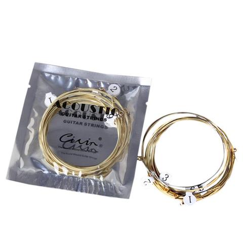 6pcs/ Set Brand New Universal Acoustic Guitar String Brass Hexagonal Steel Core Strings For Musical Instruments ► Photo 1/6