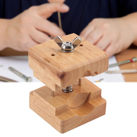 Professional Wooden Watch Case  Block Vise Clamp Movement Wood+Stainless Steel Watch Repair Tool Kits for Watchmakers ► Photo 1/6