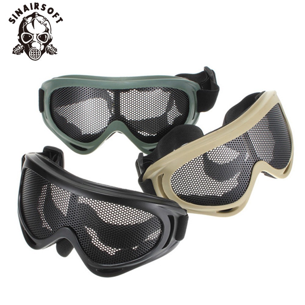 Airsoft Goggles Tactical NET Metal Mesh Glasses Eyewear Protection Mask Hunting 
