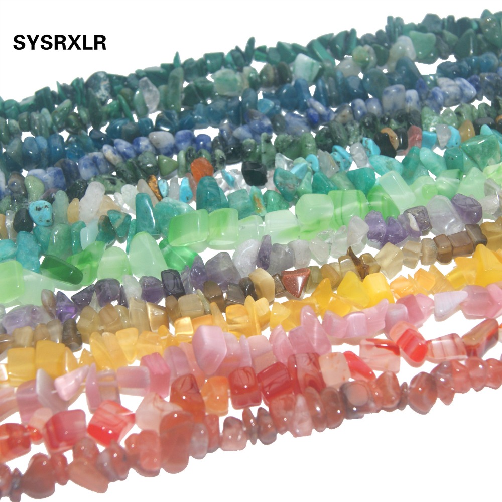 Wholesale 5-8mm Freeform Gemstone Chips Beads For Jewelery Making 34"/15" 