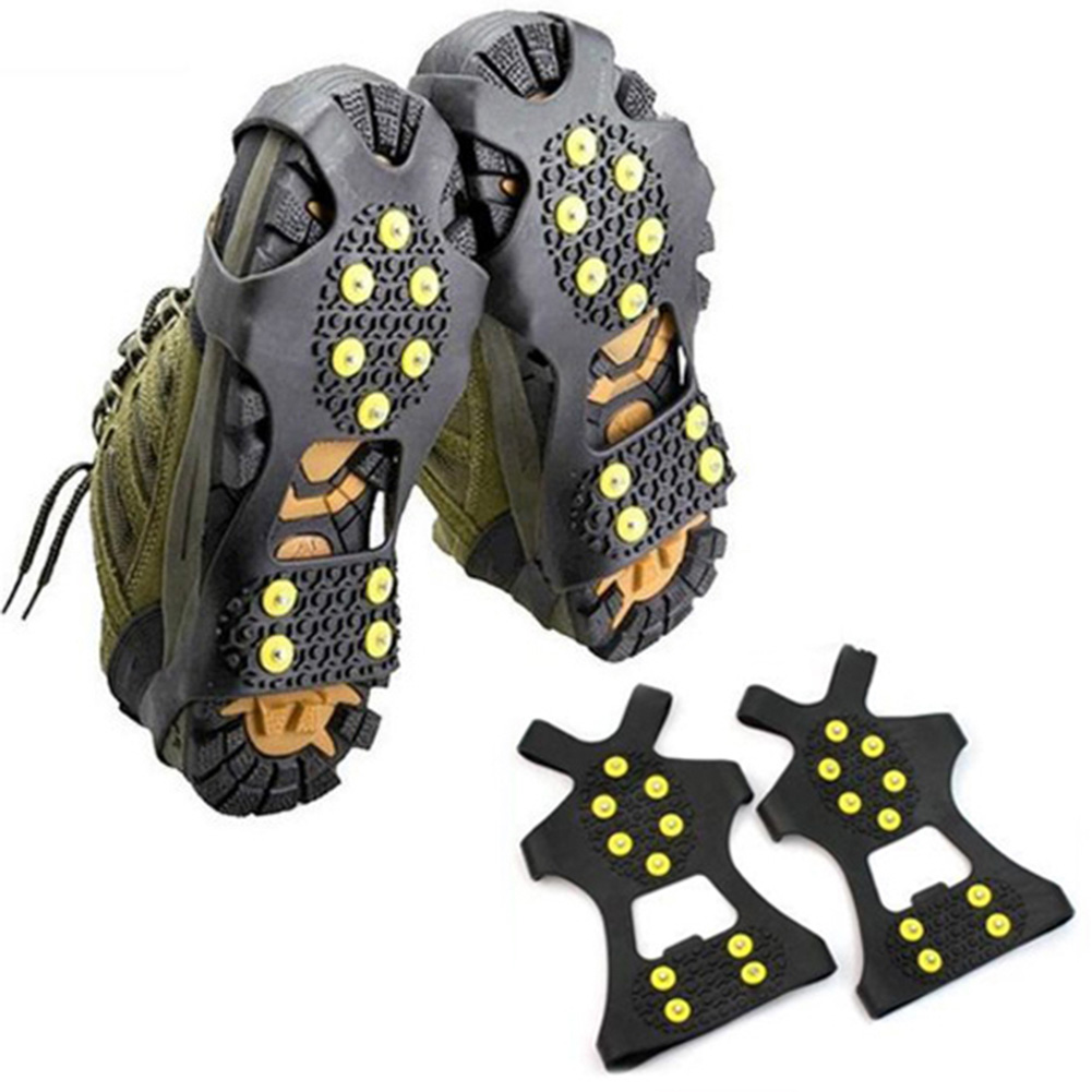 Ice Snow Grips Anti-slip Shoe Boot Studs Crampons Cleats Spikes Grippers 10 Claw 