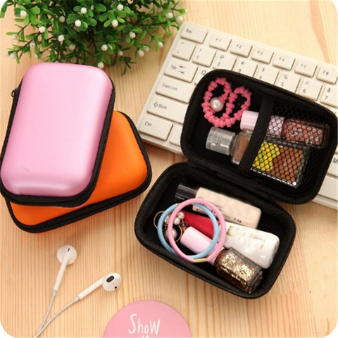 Unisex Portable PU Small Coins Purse Children's Wallet Large Capacity Travel Cable Earphone Phone Charger Storage Case Box Pouch ► Photo 1/6