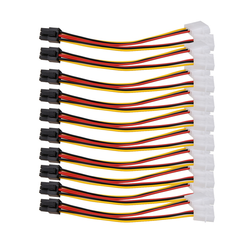 10pcs Molex 4 Pin to PCI-E PCI Express 6 Pin Power Converter Adapter Cable Connector Power Supply High Quality Promotion New ► Photo 1/1