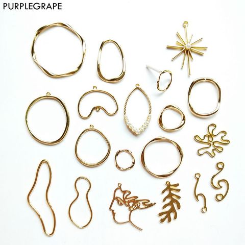 PURPLEGRAPE Minimalist Geometric Irregular Alloy Pendant DIY Handmade Earrings Accessories Necklace Jewelry A Pack of 6 or 4 ► Photo 1/6