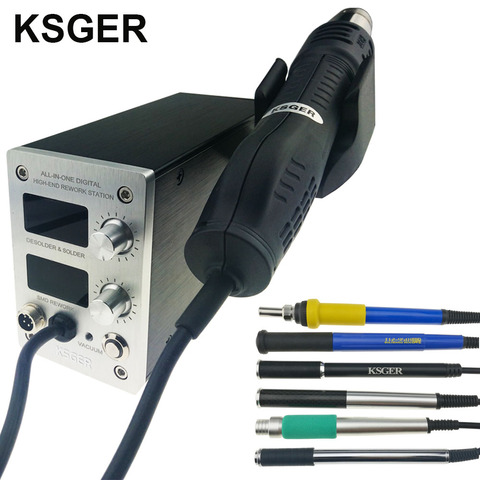 KSGER STM32 OLED T12 Temperature  2 IN 1 ALL IN ONE Hot Air Gun Dryer Digital High-Eng Rework Soldering Station Iron Handle ► Photo 1/6