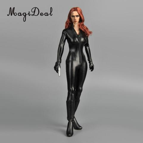 1/6 Scale Female Clothes Black Faux Black Widow Leather Jumpsuit for Action  Figures Female Body Accs Toys - Price history & Review, AliExpress Seller  - Mothbaby Store