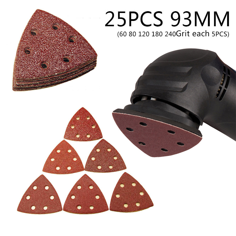 25pcs Sanding Sheets Paper Pads Set Saw Blade Triangle Sander Sandpaper Abrasive Tool Kit  For Power Tools ► Photo 1/6