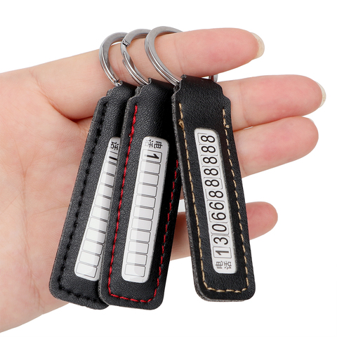 Car Keychain Car-styling Anti-lost Phone Number Plate Key Ring Auto Vehicle Key Chain Gift Phone Number Card Keyring ► Photo 1/6