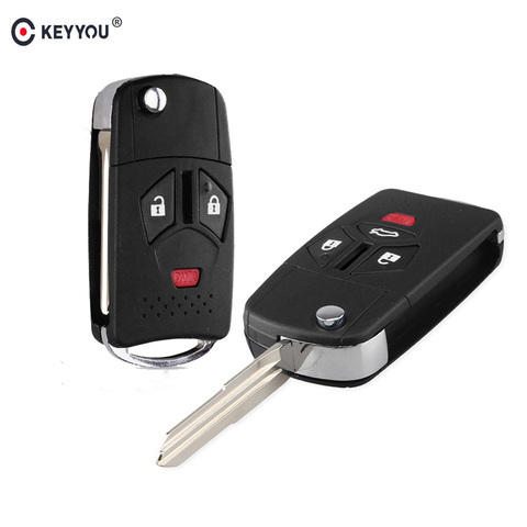 KEYYOU Modified Remote Flip Folding Key Shell Case Keyless Fob Fit For Mitsubishi Galant Eclipse Lancer 3/4 Buttons ► Photo 1/6