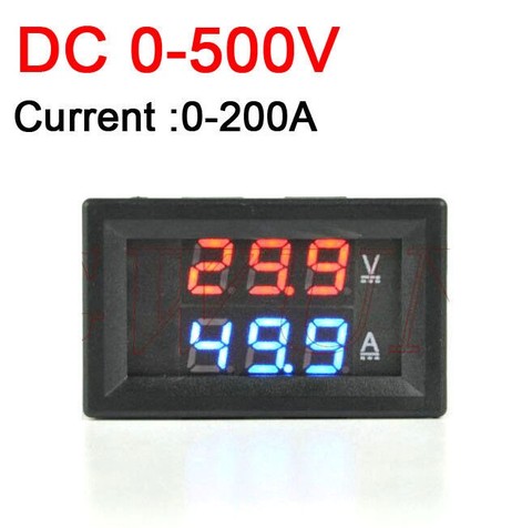 DC 0-500V 200A Voltmeter + Ammeter Voltage Current Indicator 0.28 LED Dual display Amp Volt Meter Gauge Tester Car 5V 12V 24V ► Photo 1/1