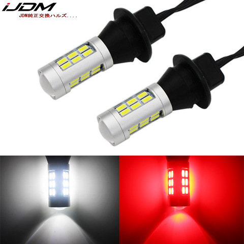 iJDM 7440 W21W T20 LED White/Red Dual-Color 1156 P21W 7506 LED  Bulbs For Car Backup Reverse Lights & Rear Fog Lamp Conversion ► Photo 1/6