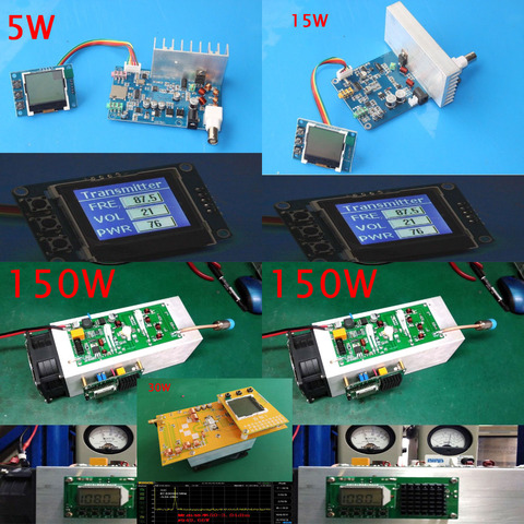 5W/15W/30W/50W/150W FM Transmitter PLL Stereo audio 76MHZ-108 MHz frequency Digital LCD display Radio broadcast Station Receiver ► Photo 1/6