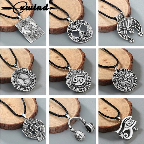 Cxwind Retro Norway Viking Axe Necklaces Thunder shield of Perun Slavic Axes Charm Pendant Amulet men Necklace Norse Jewelry ► Photo 1/6