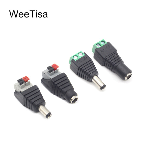 Famale Male DC Power Plug Adapter Connector 5.5mm x 2.1mm 5050 2835 5060 Single Color LED Strip Press Connector for CCTV Cameras ► Photo 1/6