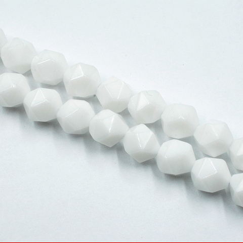Natural White Onyx Jades 7-8mm Multi-faceted Drill Stone Beads for Jewelry Making Charm bracelet DIY Fashion Free Shipping ► Photo 1/2
