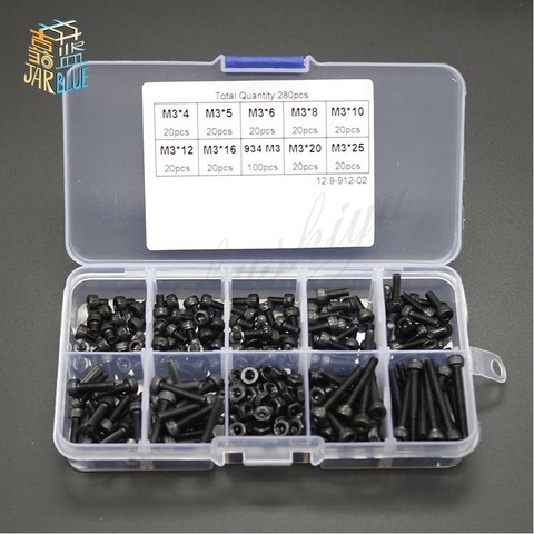 280Pcs M3 Stainless Steel Hex Socket Cap Head Screw Bolts and Nuts Assortment ► Photo 1/1