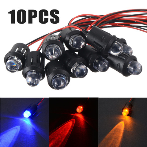 10pcs 12V 10mm Pre-Wired Constant LED Ultra Bright Lamp Flashing 4 Colors Water Clear Bulbs with Plastic Shell ► Photo 1/6