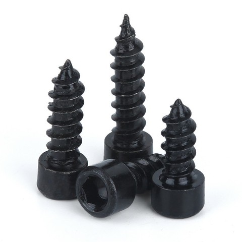 50pcs Free Shipping M2 M2.6 M3 M3.5 M4 Carbon Steel With Black Hexagon Socket Cap Head Self Tapping Screw Model Screw ► Photo 1/4