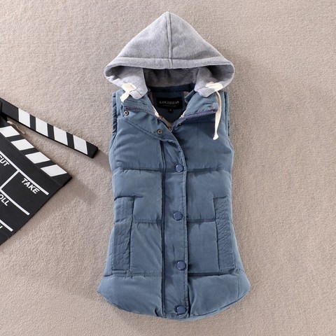 Plus Size 6XL Autumn Woman Winter Warm Down Vests Female Oversized Thick Women Removable Hooded Waistcoat ► Photo 1/6