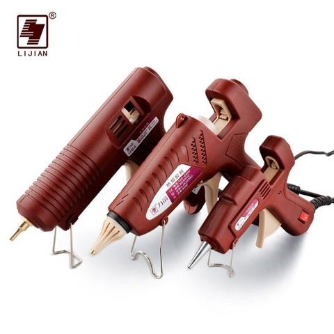 LIJIAN Professional Hot Melt Glue Gun Adjustable Temperature Mini Wireless Battery Copper Nozzle 7mm 11mm Sticks Hand DIY Tool ► Photo 1/6